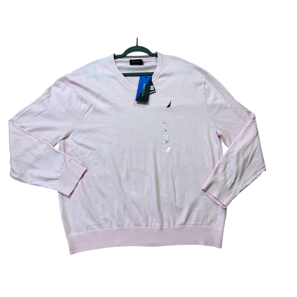 Nautica Navtech V-Neck Sweater Mens 3XL Pink NWT Temp Control Stretch S83100